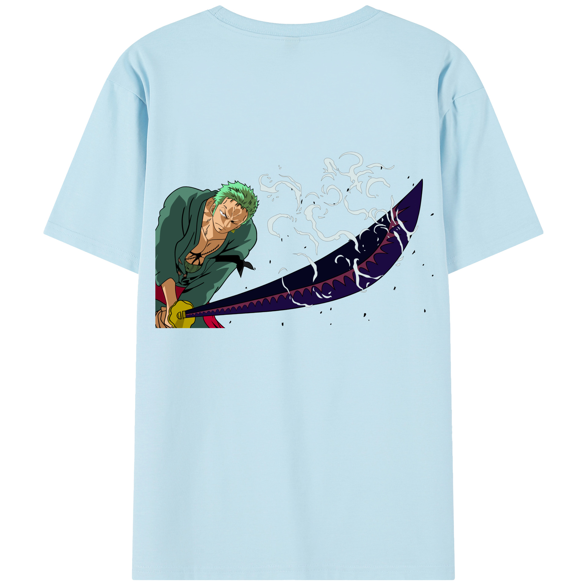 ワンピース ロロノア・ゾロ ONE PIECE Roronoa Zoro 綿100％半袖Tシャツ（背面プリント）